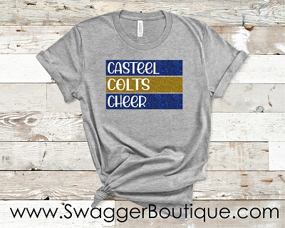 Casteel Colts Cheer Color Block on Light Grey