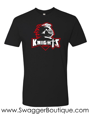 Knights Baseball Logo on black ADULT
