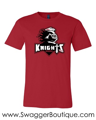 Knights Baseball Logo on Red ADULT