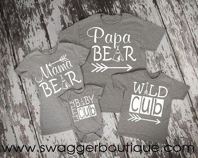Mama Bear Papa Bear and Cubs