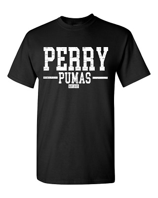 Perry Pumas Distressed Collegiate on Black or Navy